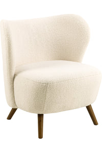 Fauteuil Hatting in witte teddy stof